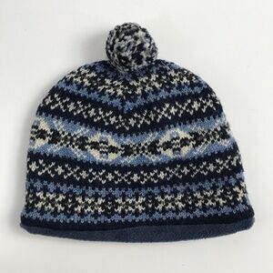 Blue busy knit pattern 4-7 years Winter Hat Beanie  Cap